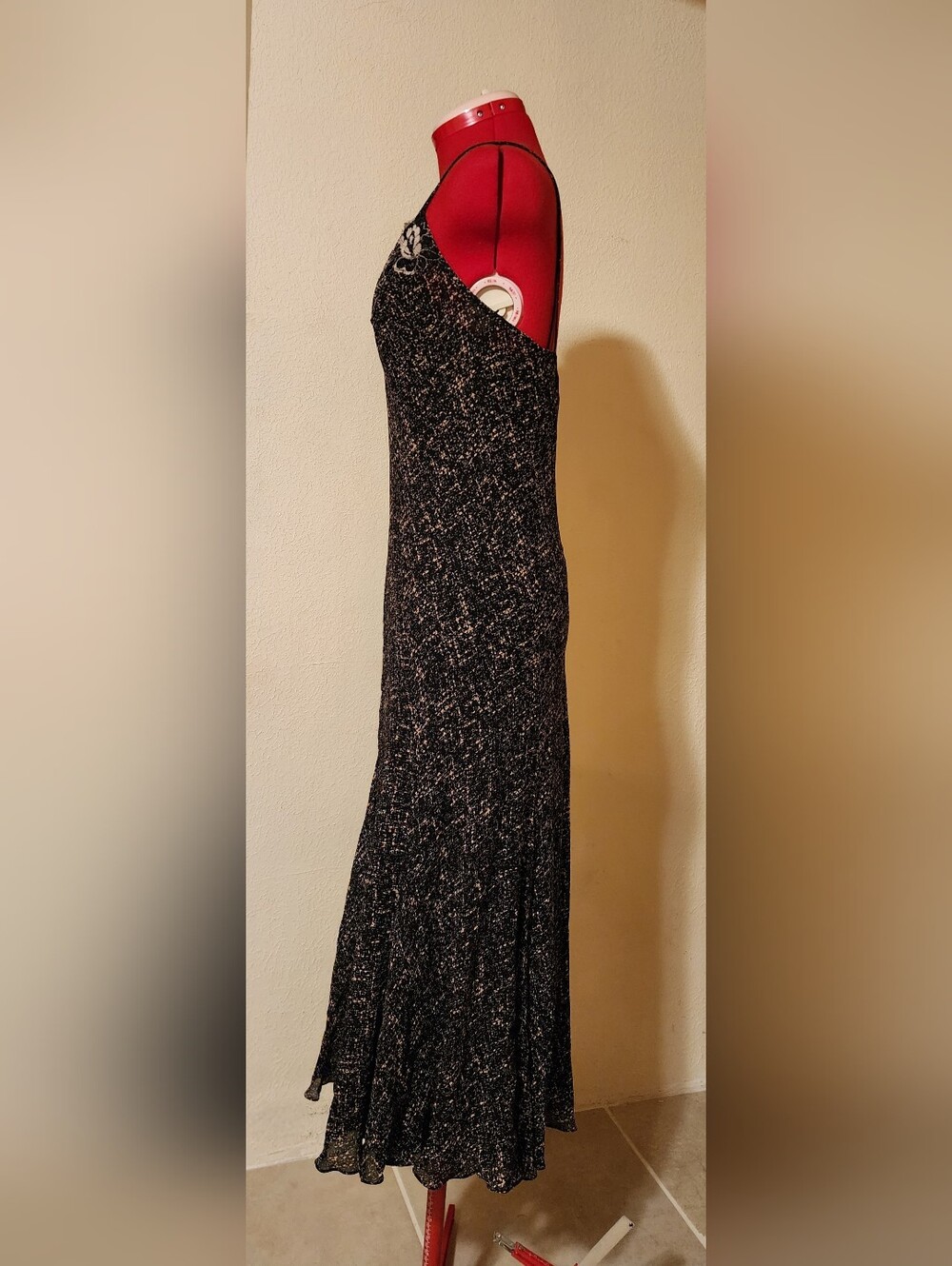 DKNY NWOT 94% Silk 2-Piece Midi Slip Dress Set Lace Sz 8 - Picture 2 of 6
